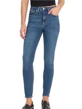 Good American Good Legs Skinny Jeans Blue Mid Rise Denim Size 4 / 27 Stretch
